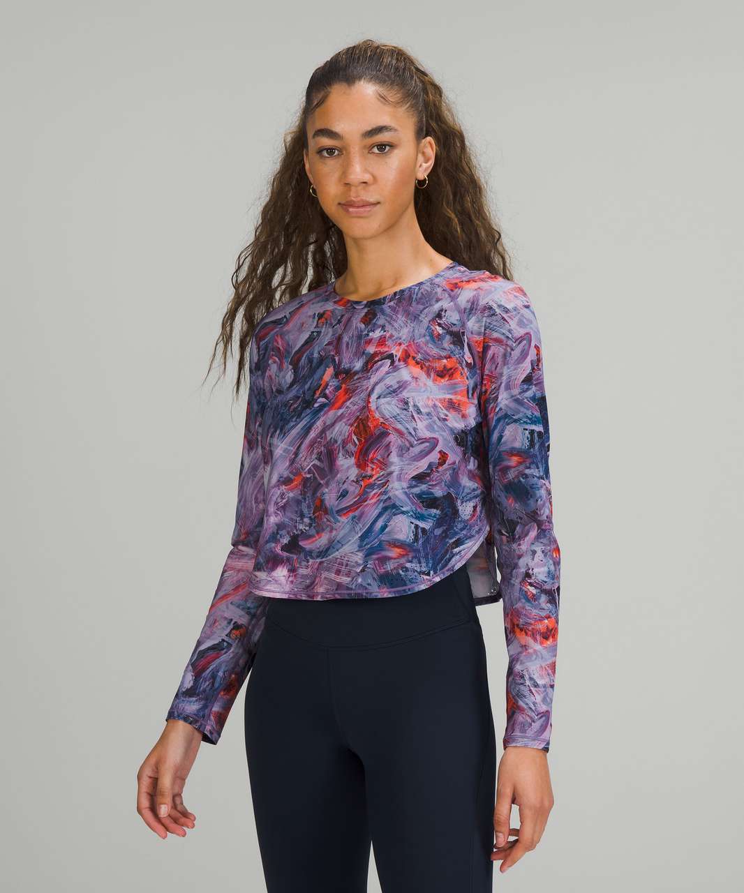 Lululemon Crew Neck UV Protection Running Long Sleeve Shirt - Atmospheric Purple Multi