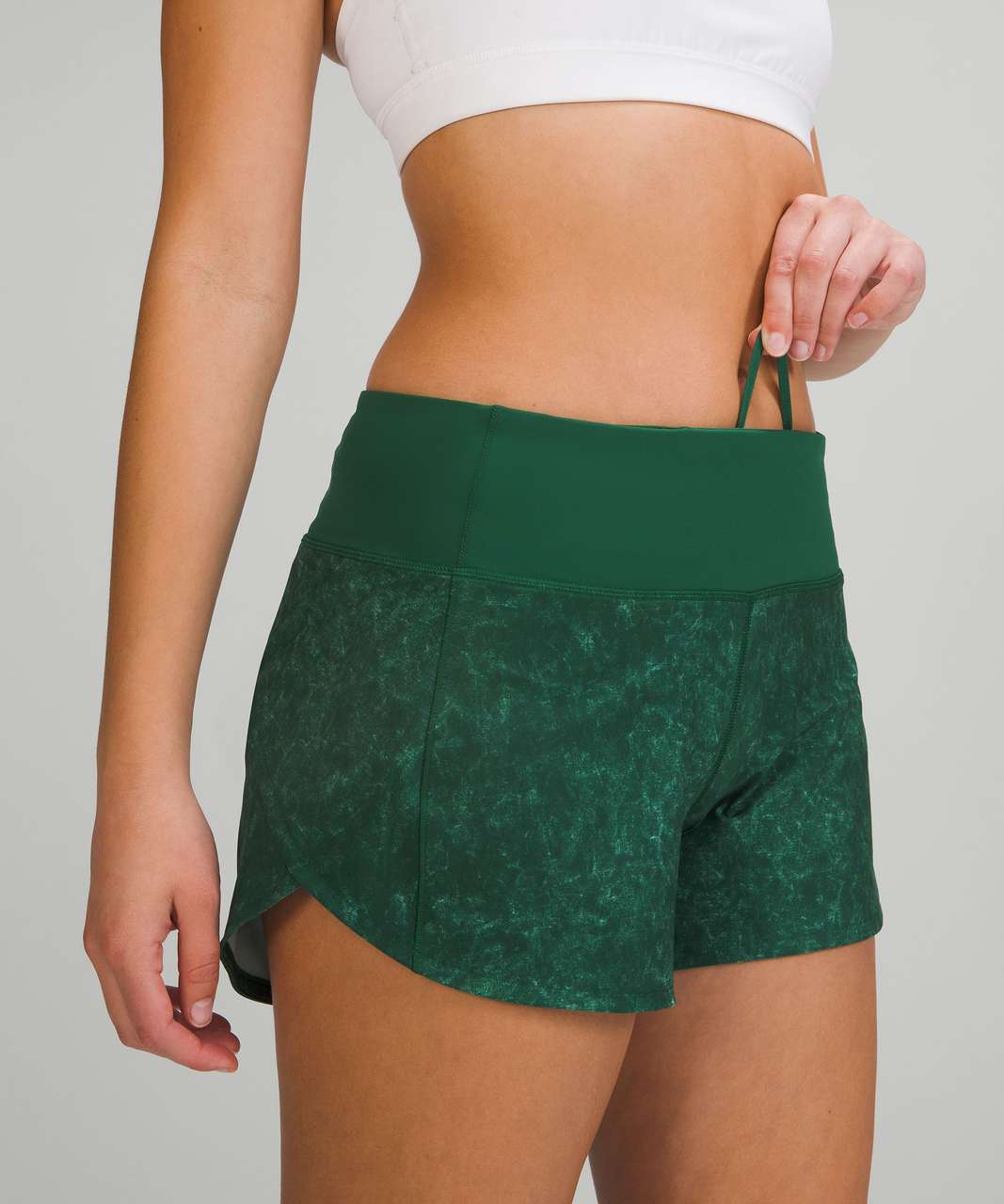 Lululemon Speed Up Mid-Rise Lined Short 4 - Gravel Dust Everglade Green  Multi / Everglade Green - lulu fanatics