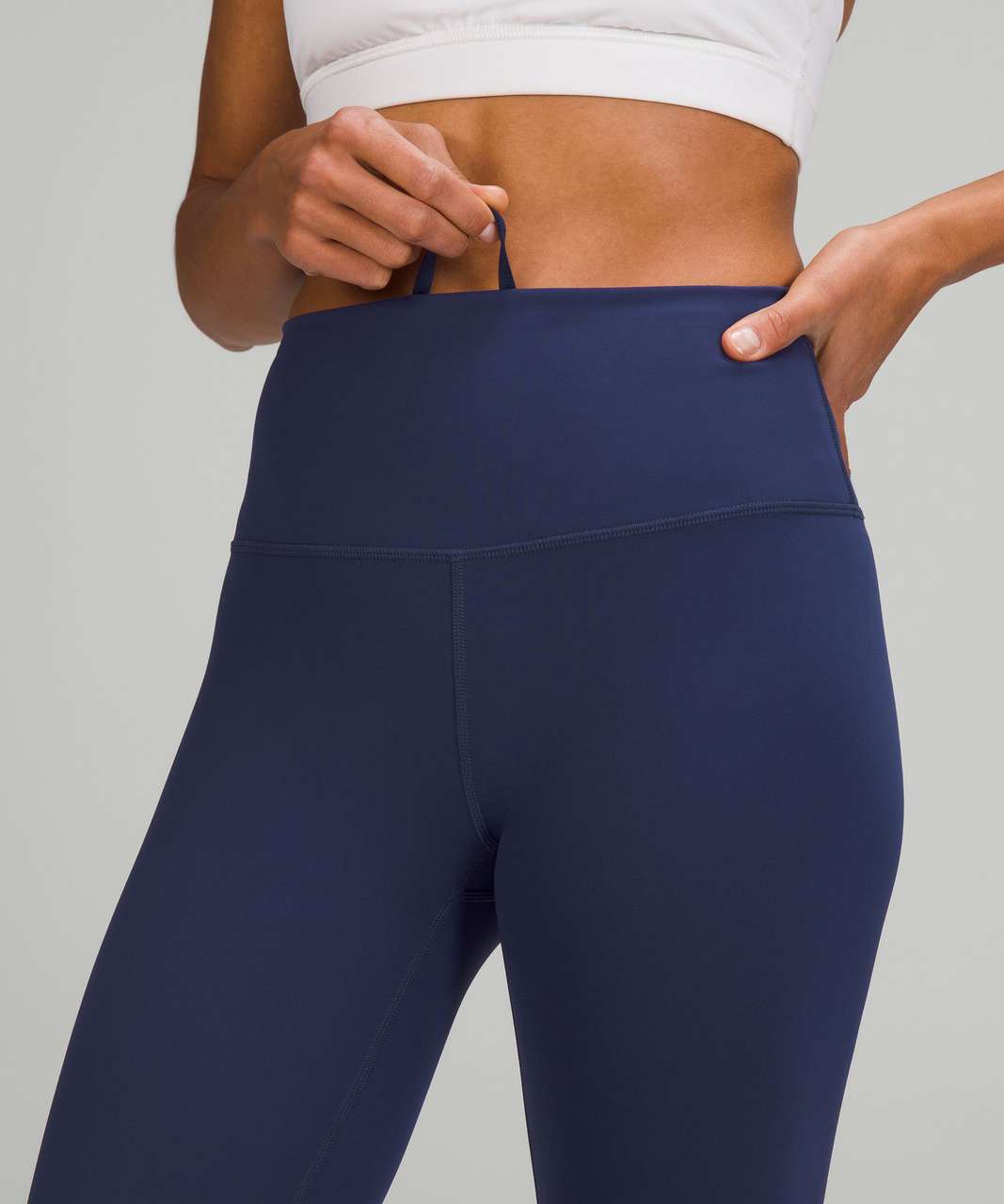 Lululemon Wunder Train High-Rise Crop with Pockets 23 - True Navy - lulu  fanatics