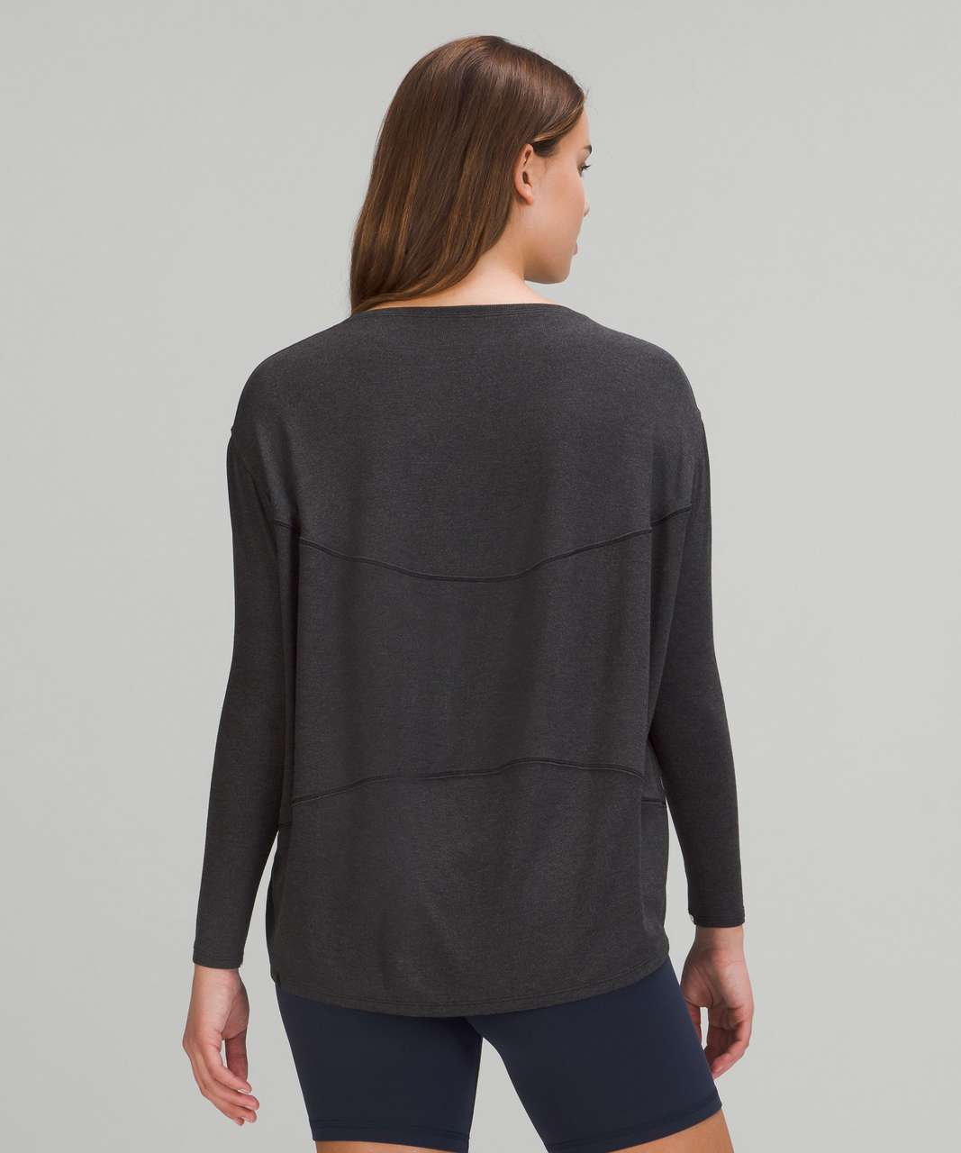 Lululemon Back in Action Ribbed Long Sleeve Shirt - Heathered Black