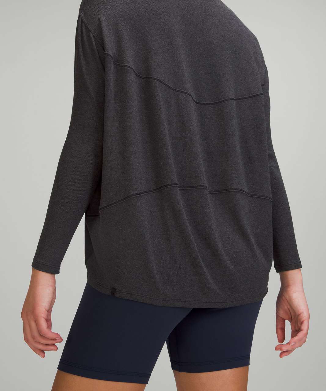 Lululemon Back in Action Ribbed Long Sleeve Shirt - Heathered Black