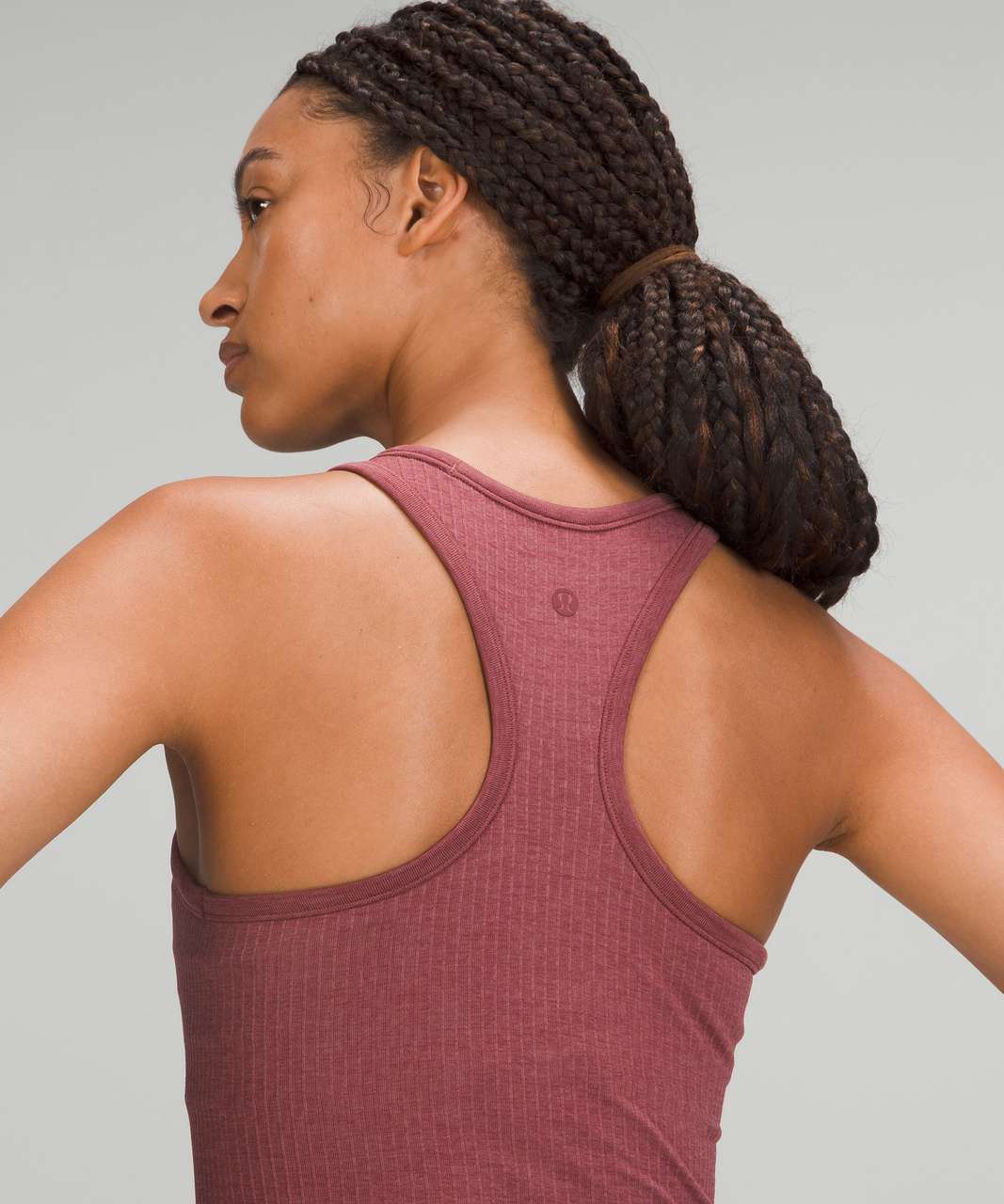 Lululemon Ebb To Street Cropped Racerback Tank Top In Smoky Red