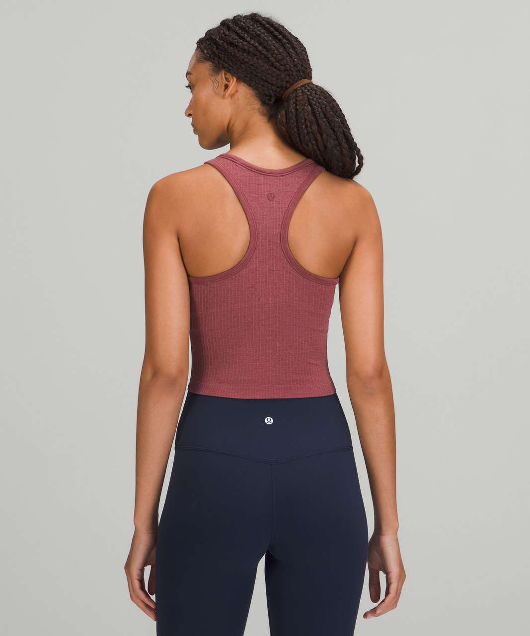 Lululemon Ebb to Street Cropped Racerback Tank Top - Smoky Red