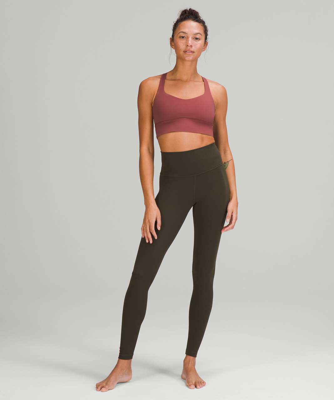 Lululemon Free to Be Longline Bra - Wild *Light Support, A/B Cup - Smoky Red