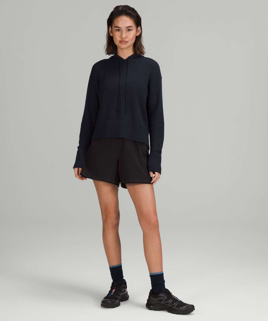 Lululemon Double Knit Sweater Hoodie - Black - lulu fanatics