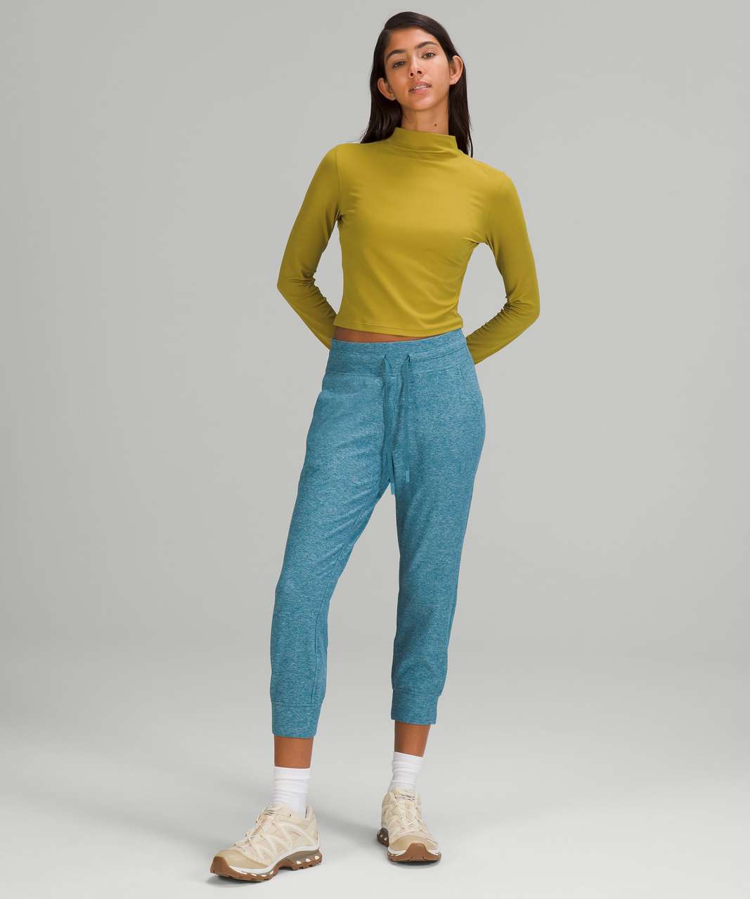 Lululemon Ready to Rulu High-Rise Jogger Crop - Heathered Capture Blue -  lulu fanatics