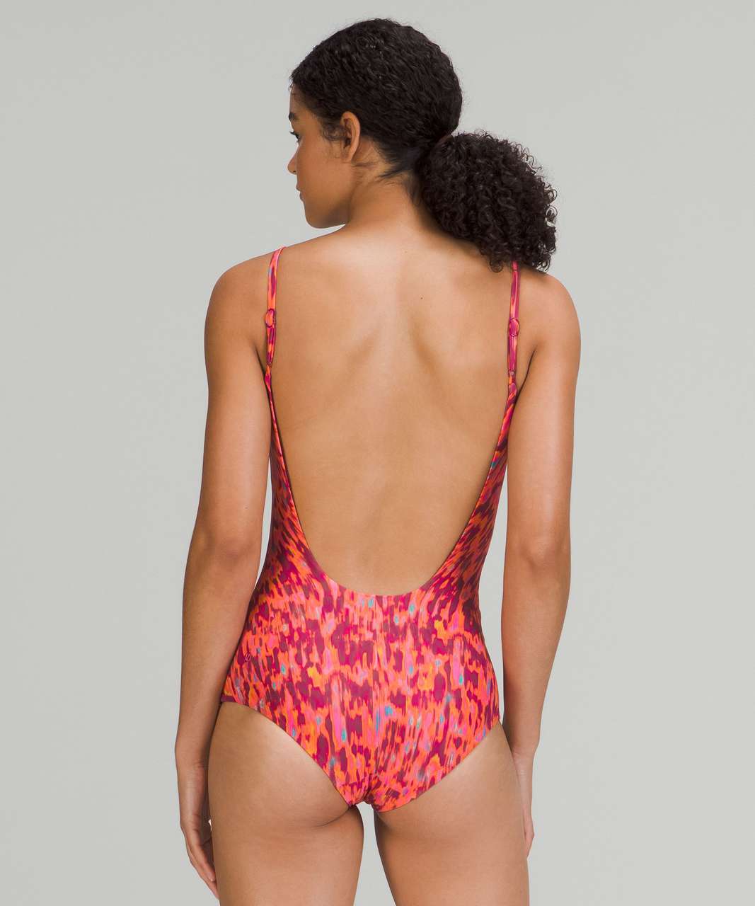Lululemon Waterside One-Piece Swimsuit *B/C Cup, Medium Bum Coverage - Harmonize Fluro Pink Multi