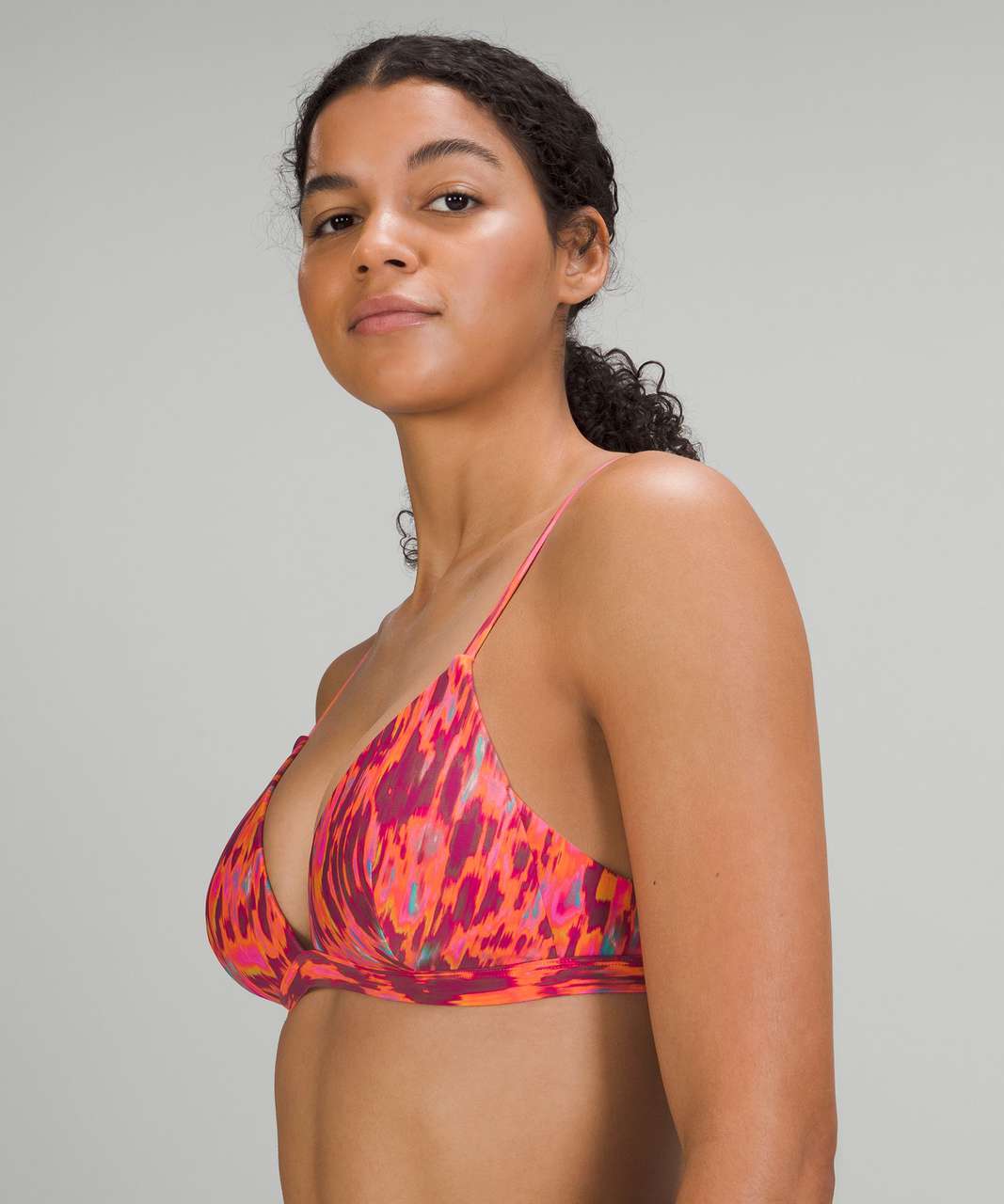 Lululemon Waterside Swim Top *C Cup - Harmonize Fluro Pink Multi - lulu  fanatics