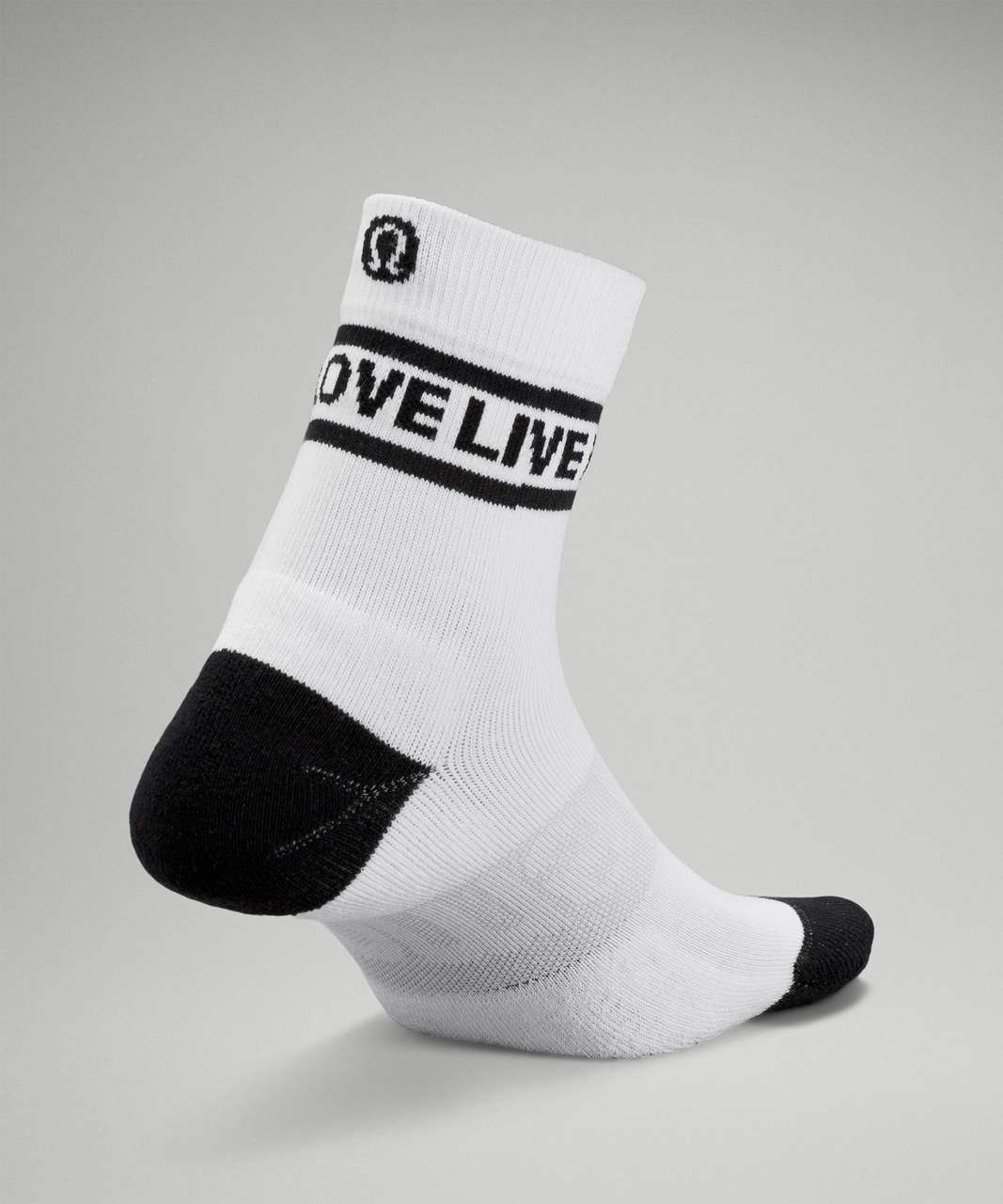 Lululemon Daily Stride Mid-Crew Sock *Love - Black / Black