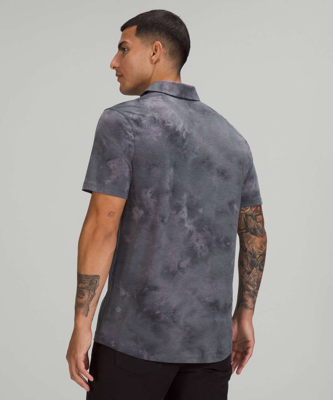 Lululemon Evolution Short Sleeve Polo Shirt - Diamond Dye Asphalt Grey Black