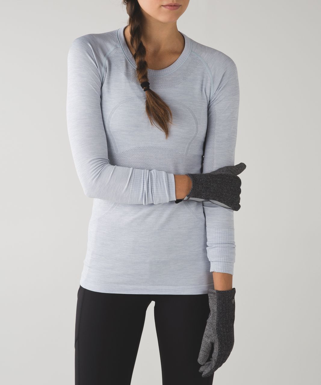 NWT Lululemon Think Fast Long Sleeve ~SIZE:2~Heathered Herringbone