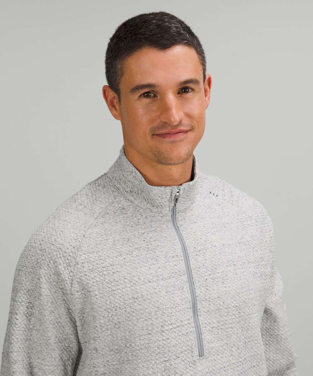 Lululemon At Ease Half-Zip - Heathered Melody Light Grey / Black