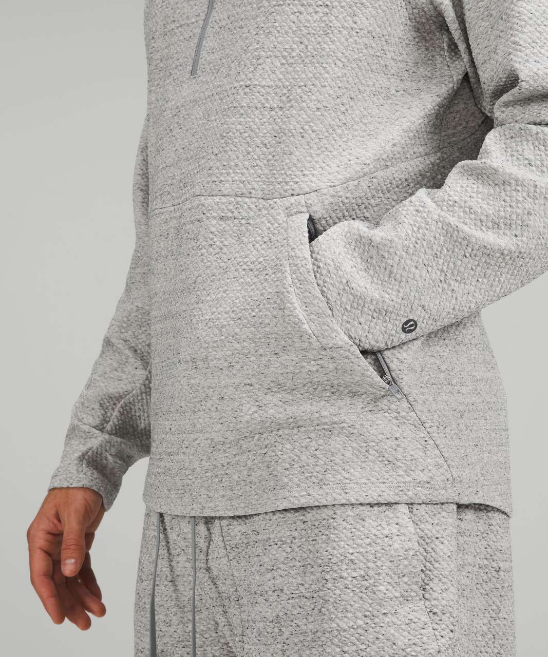 Lululemon At Ease Half-Zip - Heathered Melody Light Grey / Black - lulu  fanatics