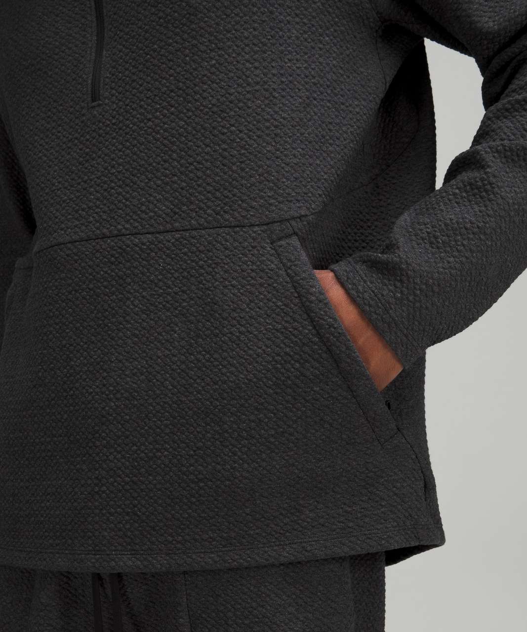 Lululemon At Ease Half-Zip - Heathered Black / Black - lulu fanatics