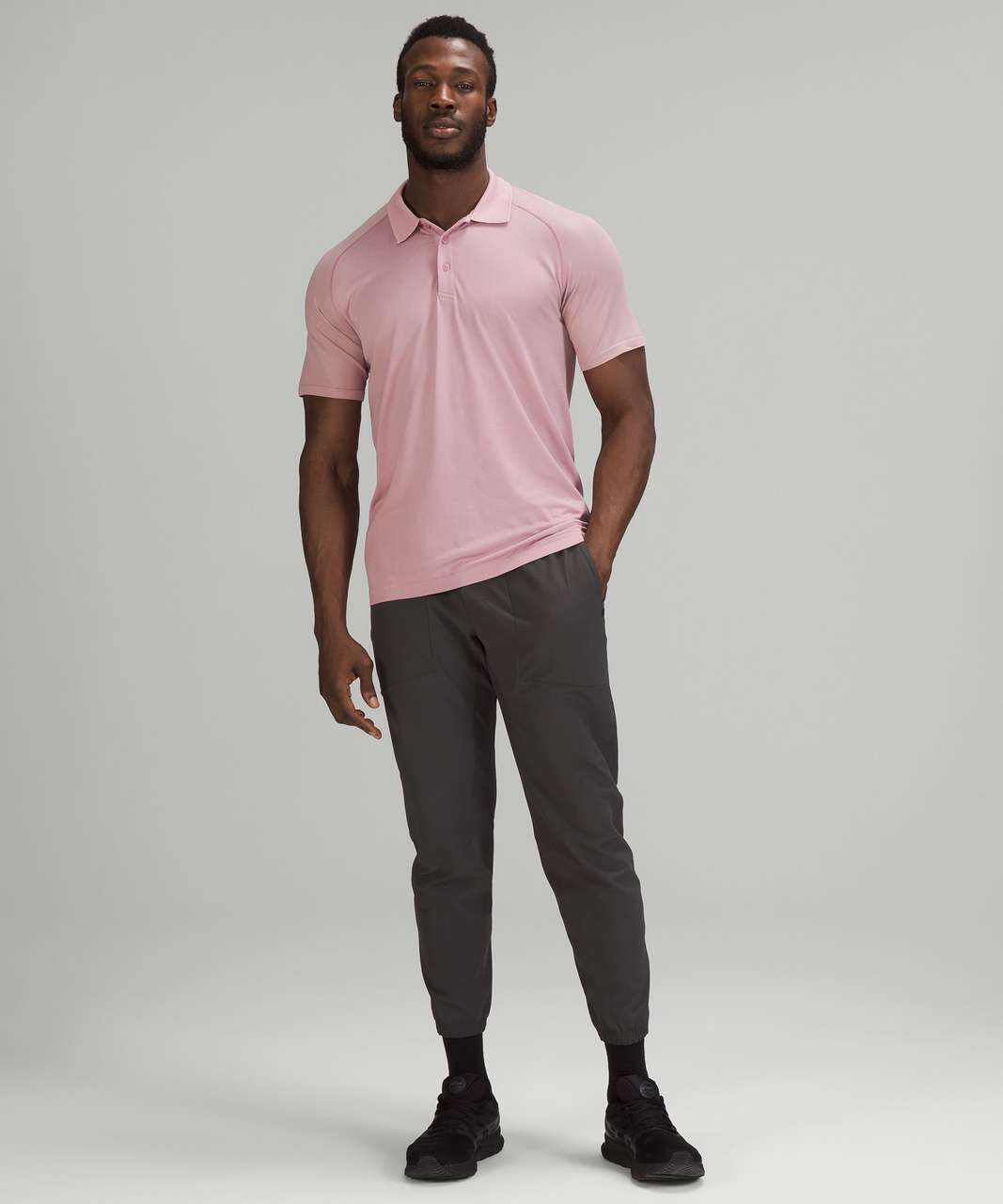 Lululemon Metal Vent Tech Polo Shirt 2.0 - Raw Linen / Pink Taupe