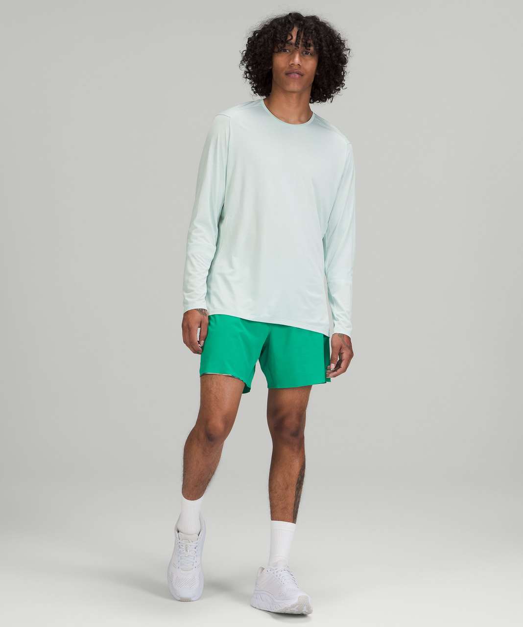 Lululemon Fast and Free Long Sleeve Shirt - Heathered Delicate Mint