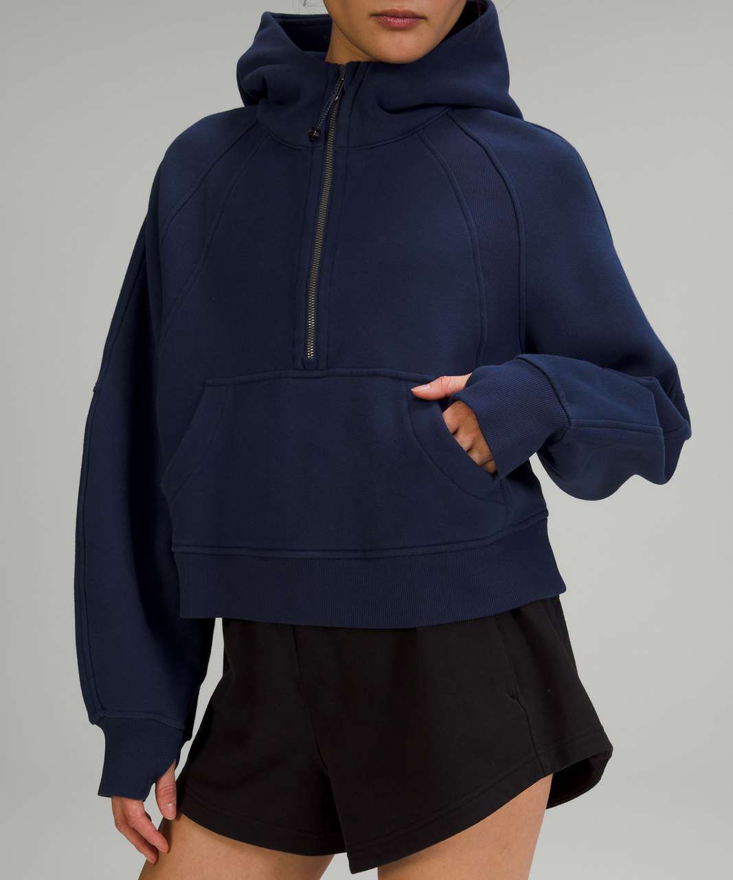 Lululemon Scuba Oversized Half-Zip Fleece Hoodie - Black - lulu fanatics