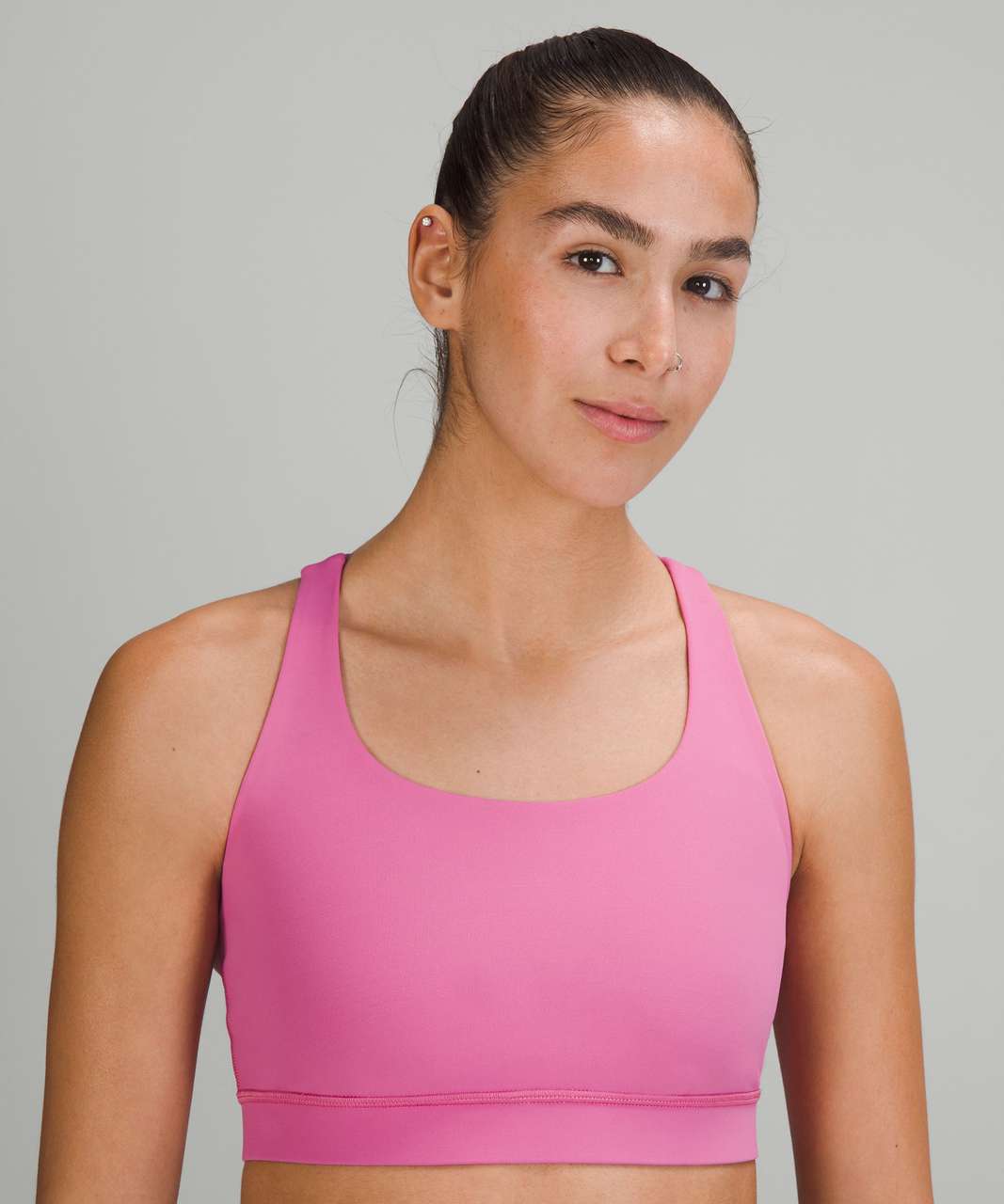 Lululemon Energy Bra Pink Blossom PBOL Size 12 B/C Cup Medium Support 01635