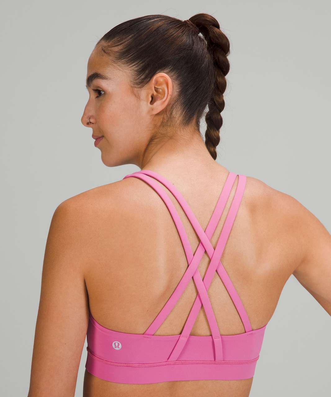 Power Medium Support Sports Bra - Pink Scattered Petal Print