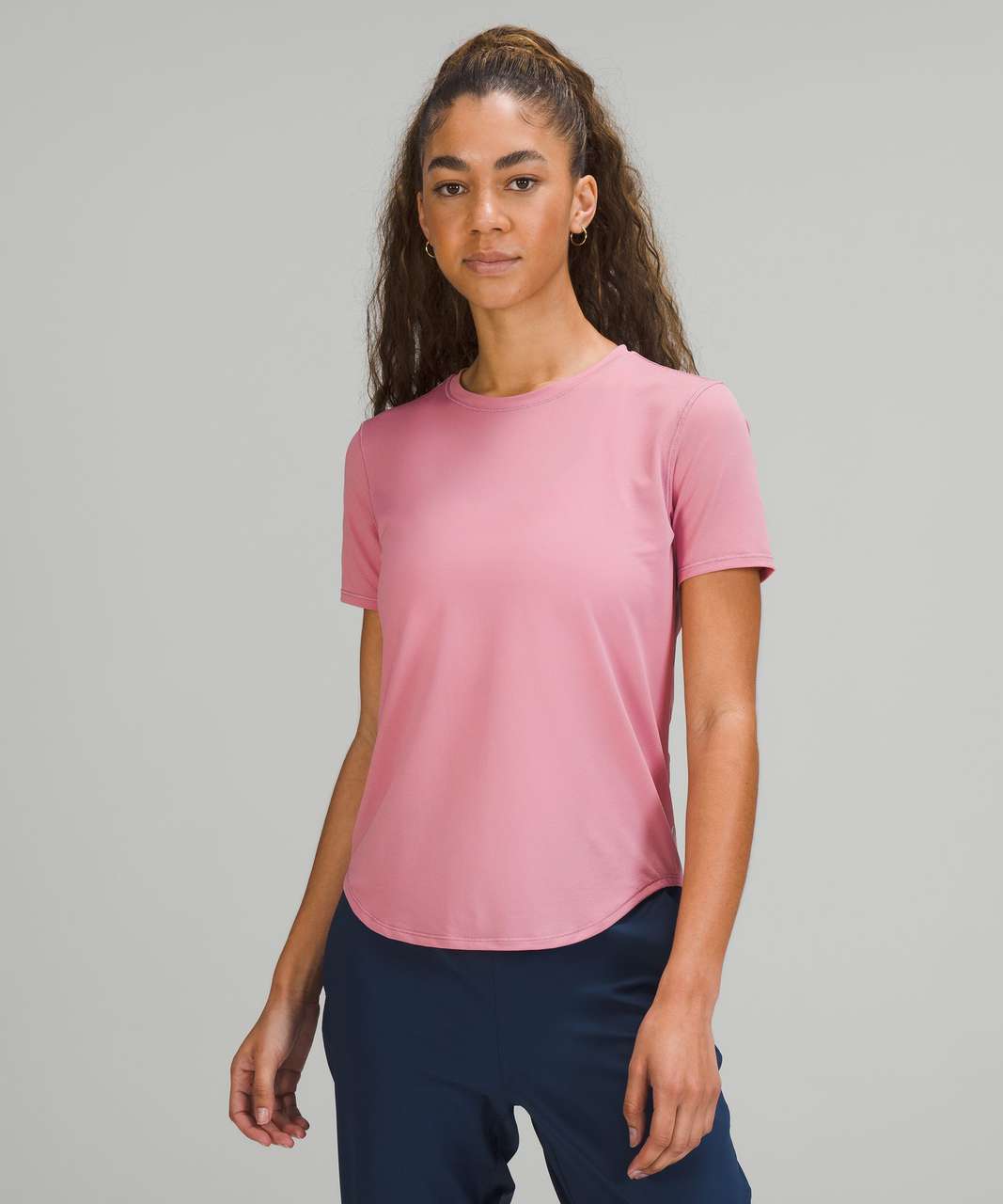 Lululemon High-Neck Running and Training T-Shirt - Pink Taupe
