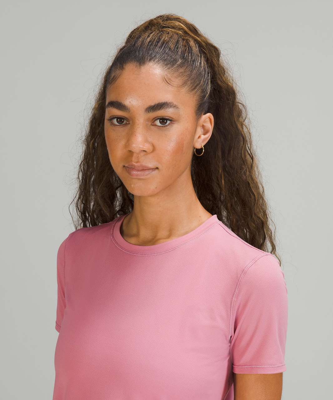 Lululemon High Neck Running and Training T-Shirt Pow Pink Light