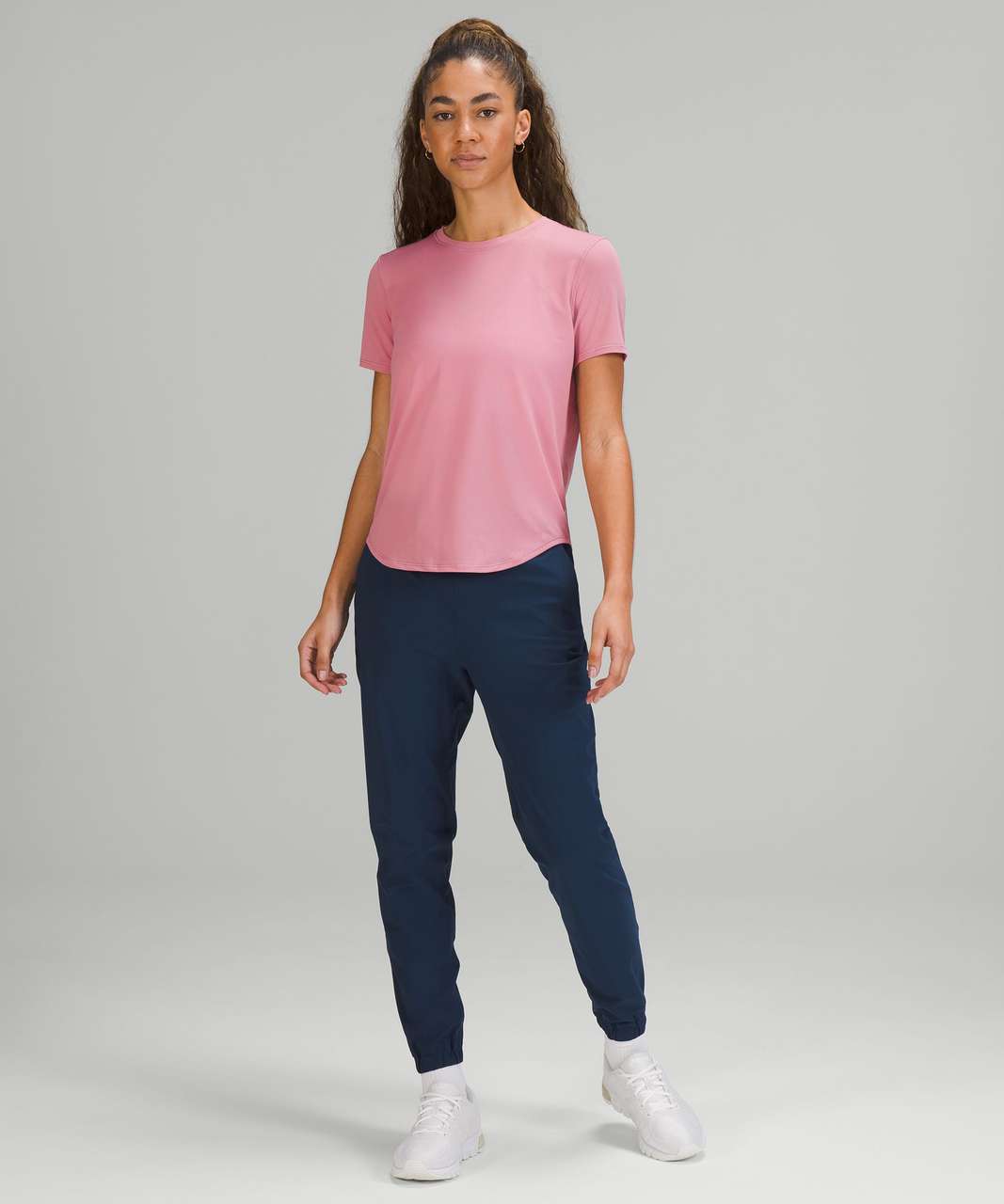 Lululemon High-Neck Running and Training T-Shirt - Pink Taupe