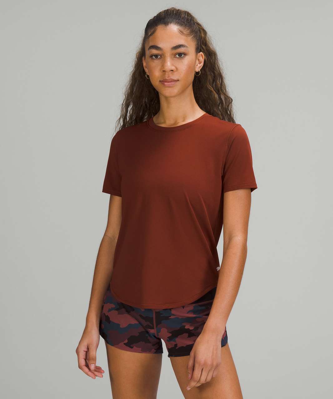 Lululemon High-Neck Running and Training T-Shirt - Date Brown