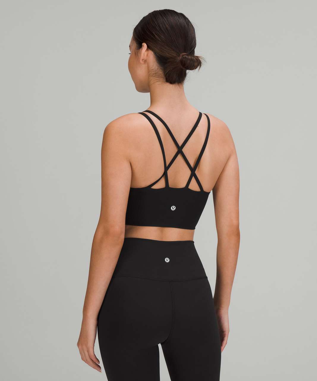 Lululemon Like a Cloud Ribbed Longline Bra *Light Support, B/C Cup - Black  - lulu fanatics