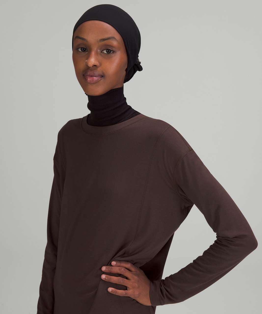 Lululemon Modal Pleated Back Long Sleeve Shirt - French Press