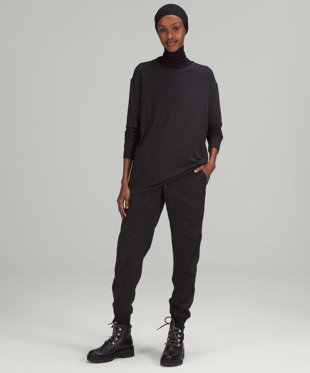 Lululemon Modal Pleated Back Long Sleeve Shirt - Black