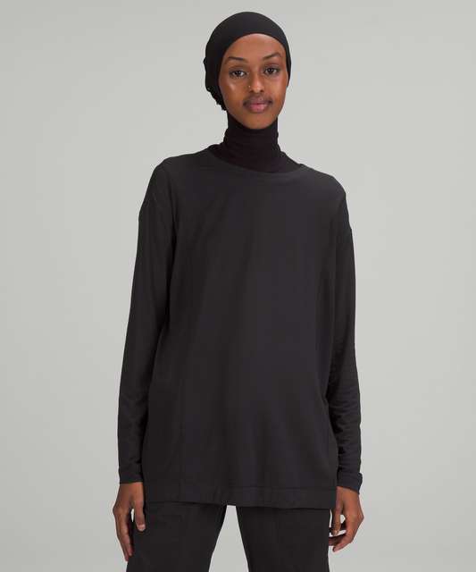 Lululemon Modal Pleated Back Long Sleeve Shirt - Graphite Grey - lulu  fanatics