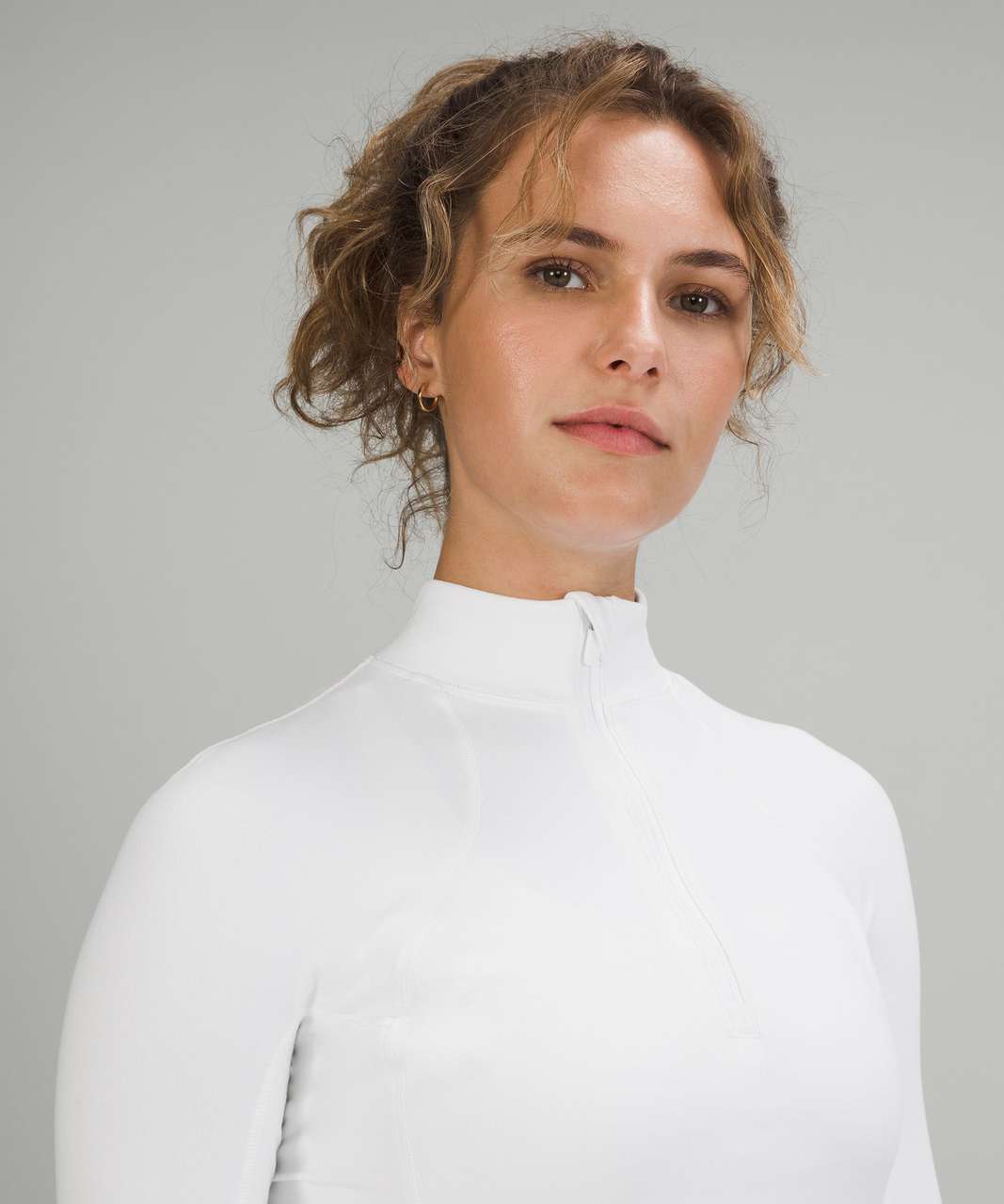 Lululemon Its Rulu Run Cropped Half-Zip - White - lulu fanatics