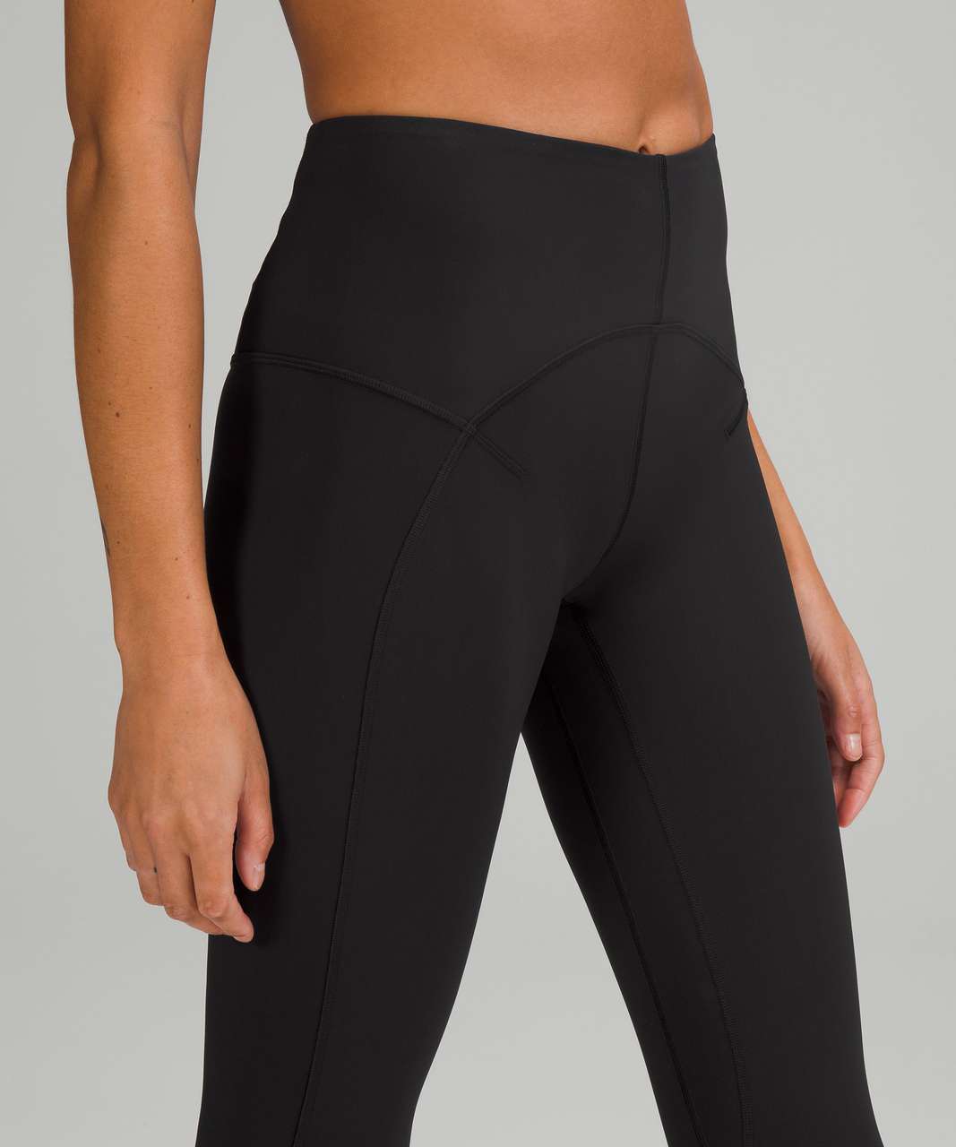 Lululemon Black Capri Leggings Ruched Sides Logo Leg Back Waist Zipper  Pocket 8 - $42 (64% Off Retail) - From Lia