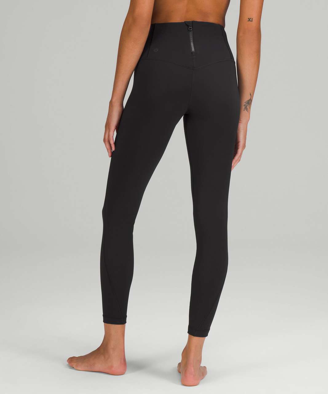 Tall Black Zip Back Sports Leggings