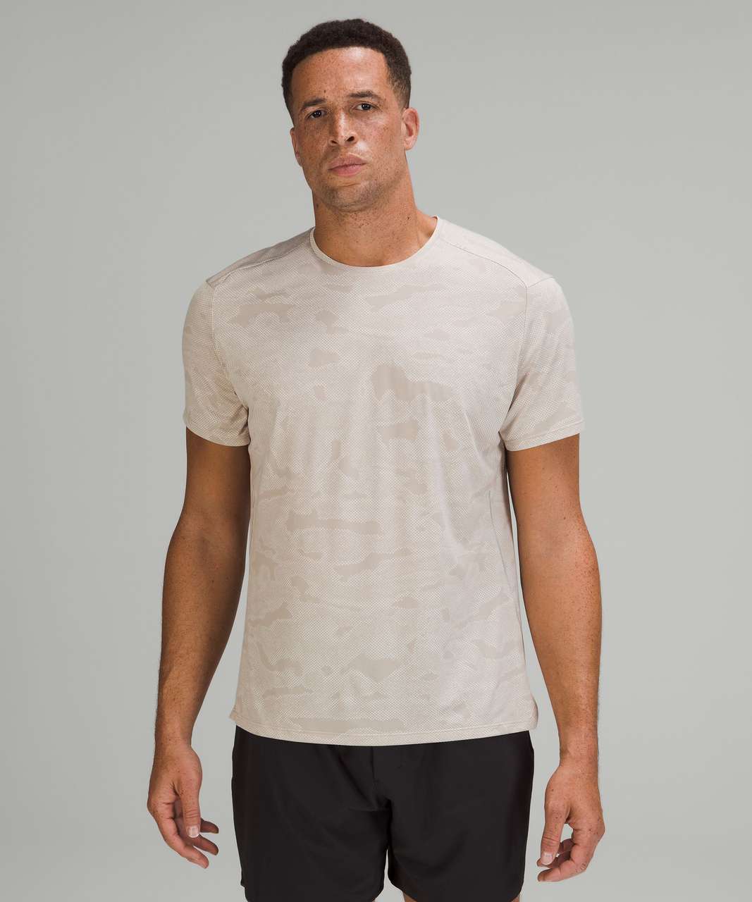 Lululemon Fast and Free Short Sleeve Shirt - Chroma Camo White Opal Raw Linen