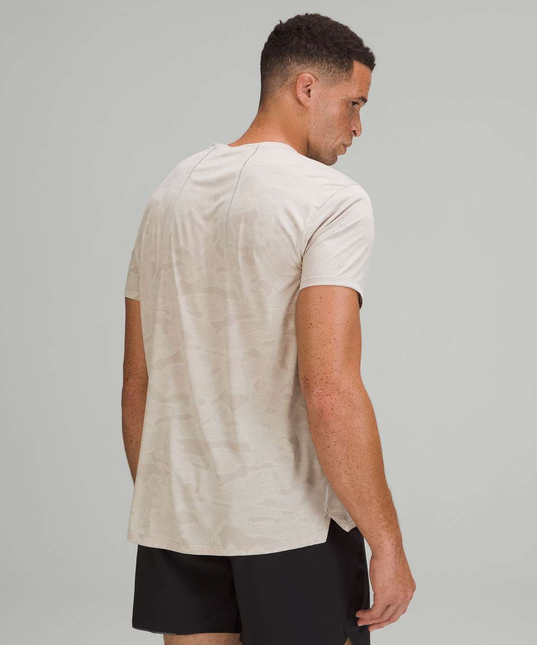 Lululemon Fast and Free Short Sleeve Shirt - Chroma Camo White Opal Raw Linen