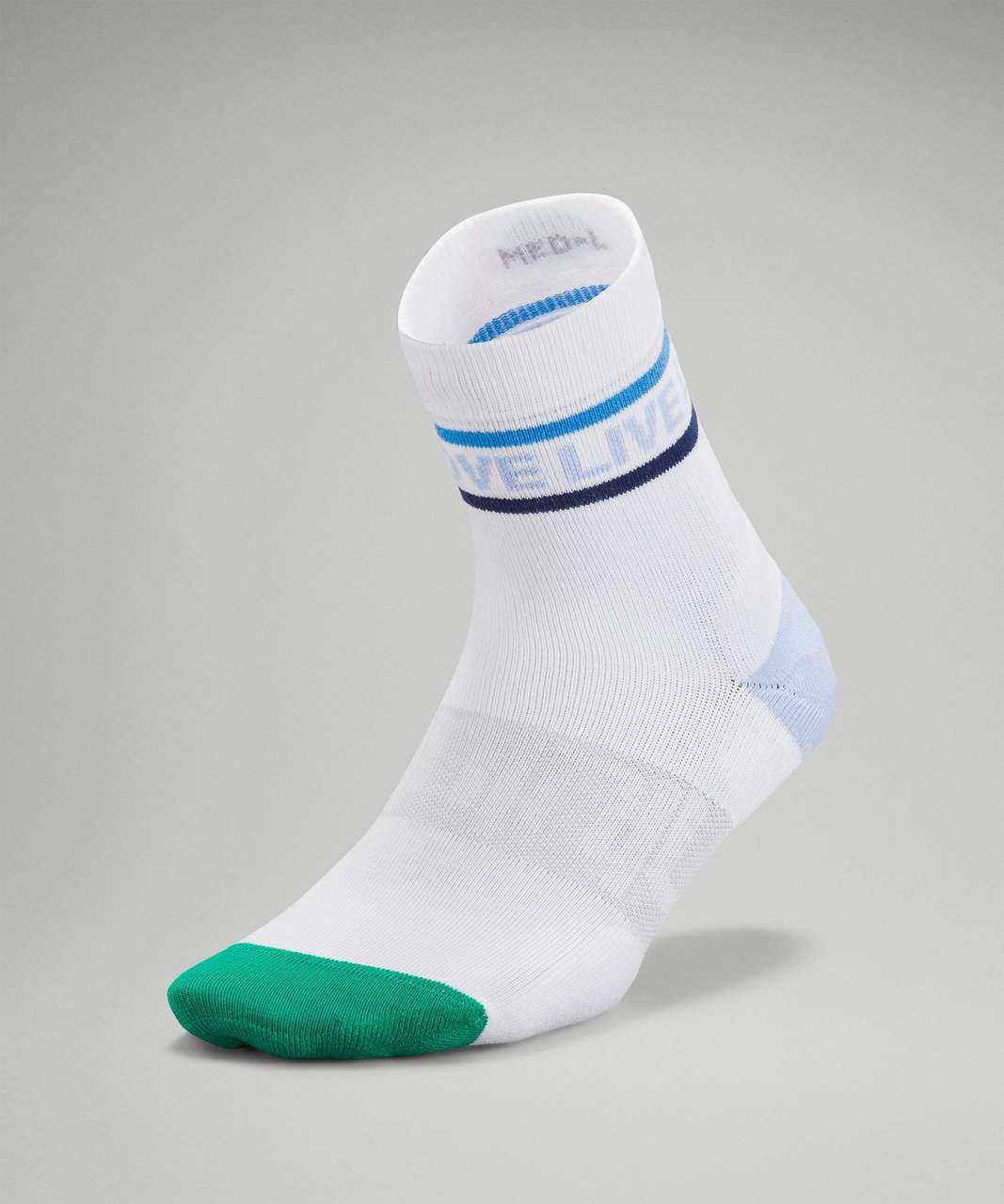 Lululemon Daily Stride Mid-Crew Sock *Love - Emerald Ice / Night Sea