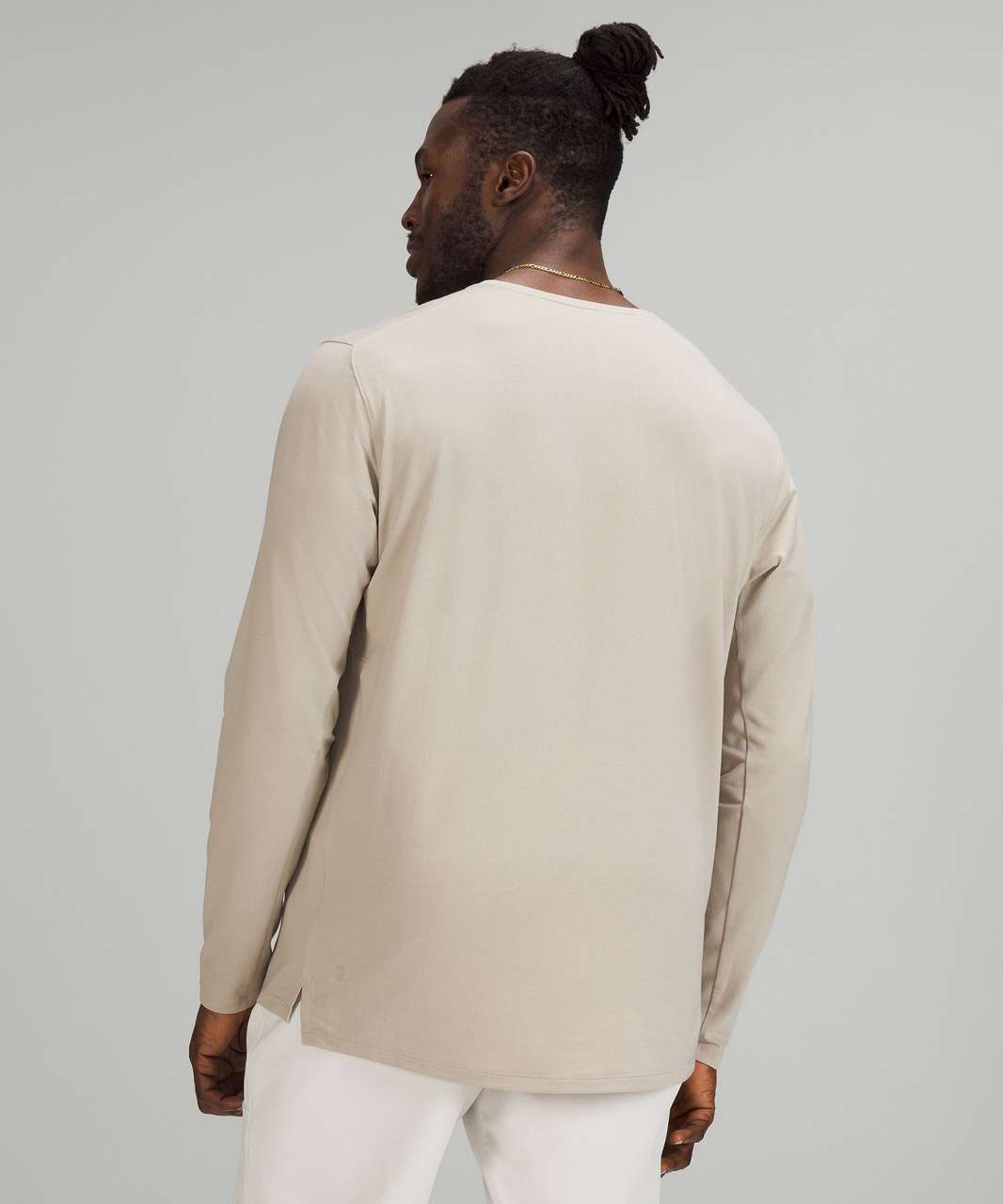 Lululemon Reinstate Long Sleeve Henley - Heathered Raw Linen