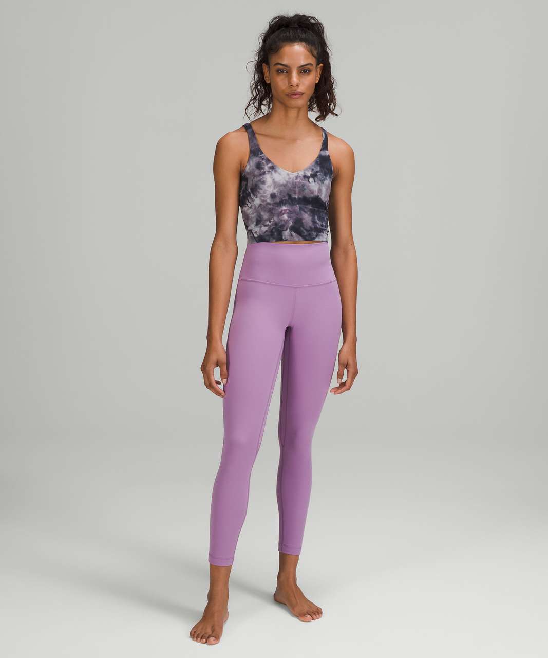 Diamond dye pink bliss graphite purple mix and match with Athleta's  volcanic violet! : r/lululemon