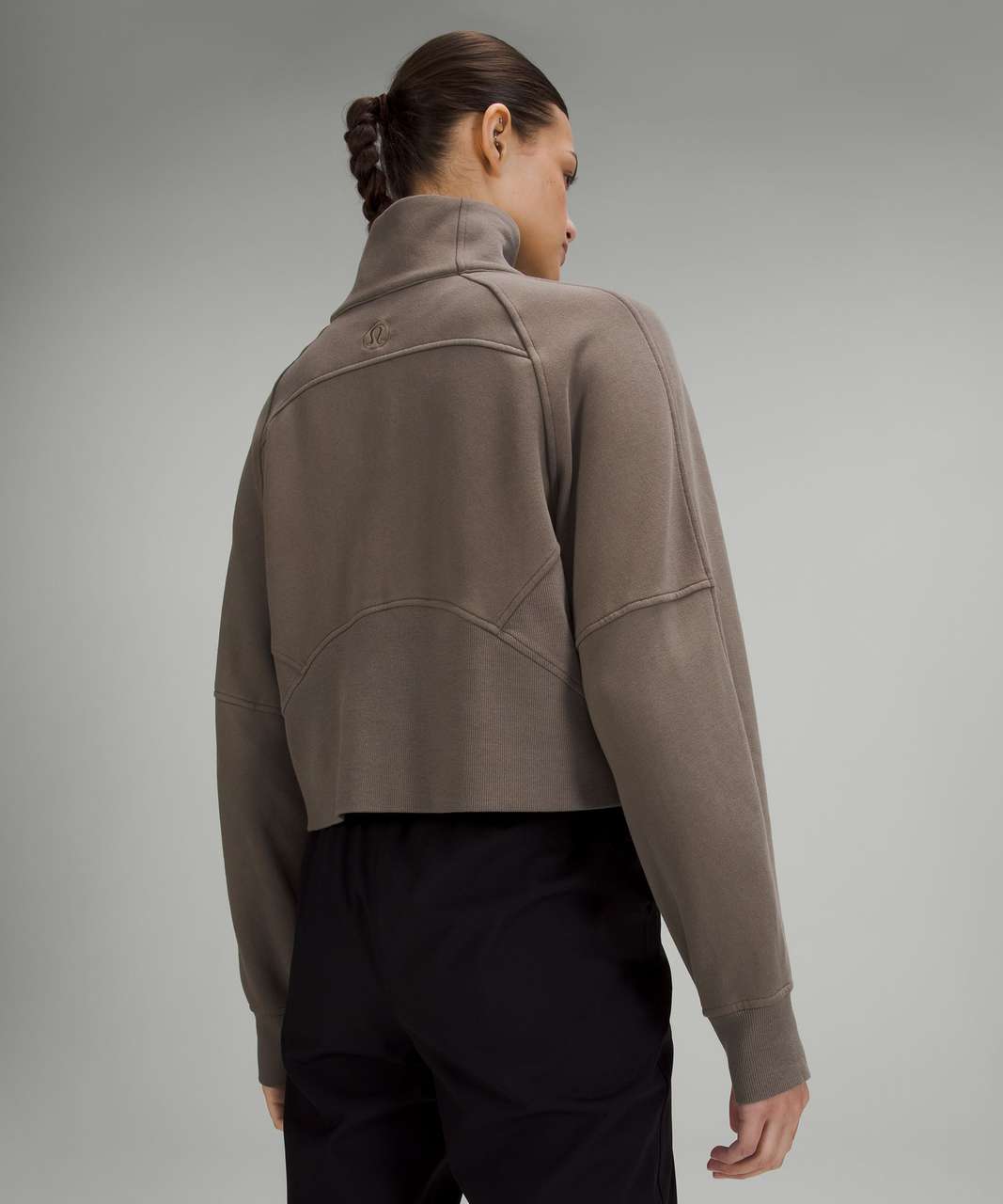 Which to keep. Help a girl out! Grey Sage Scuba Oversized Half Zip (left)  vs. Rover Funnel Neck Half Zip (right) : r/lululemon