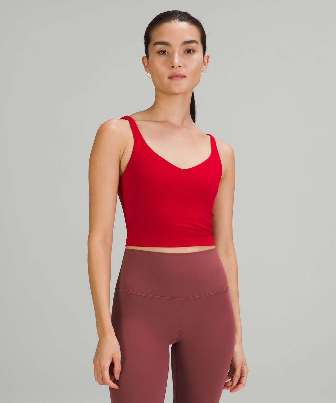 NWT Lululemon Women Align Tank Top Sports Bra Size 10 Mulled Wine Deep Red