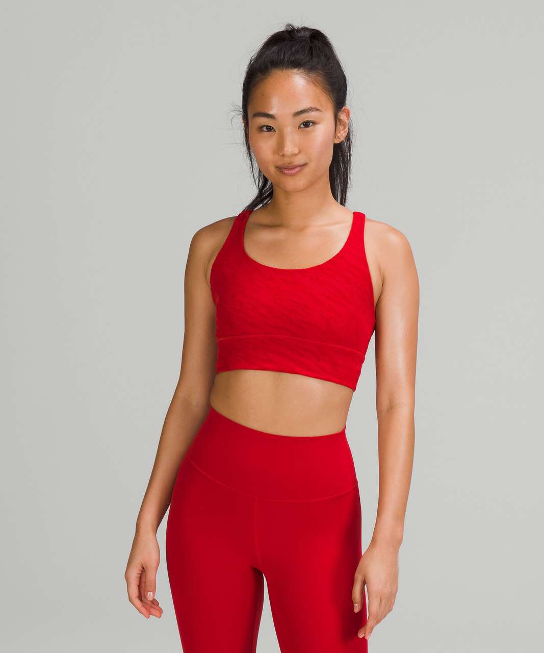 Lululemon Energy Bra Long Line 6 Red - $32 (52% Off Retail) - From