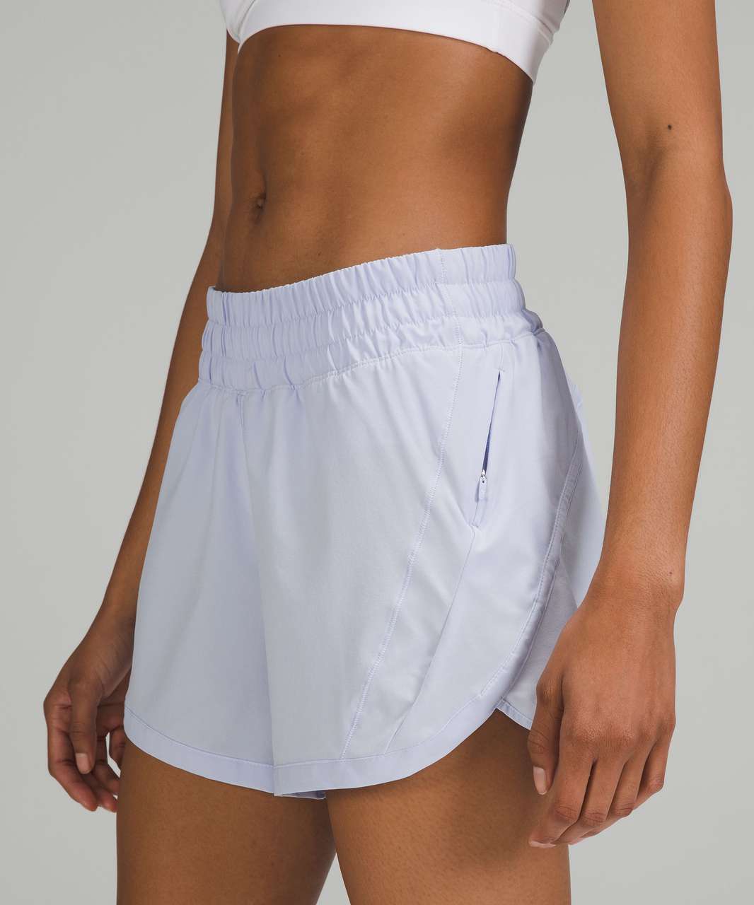 NEW Women Lululemon Track That High-Rise Lined Short 3 Icing Blue