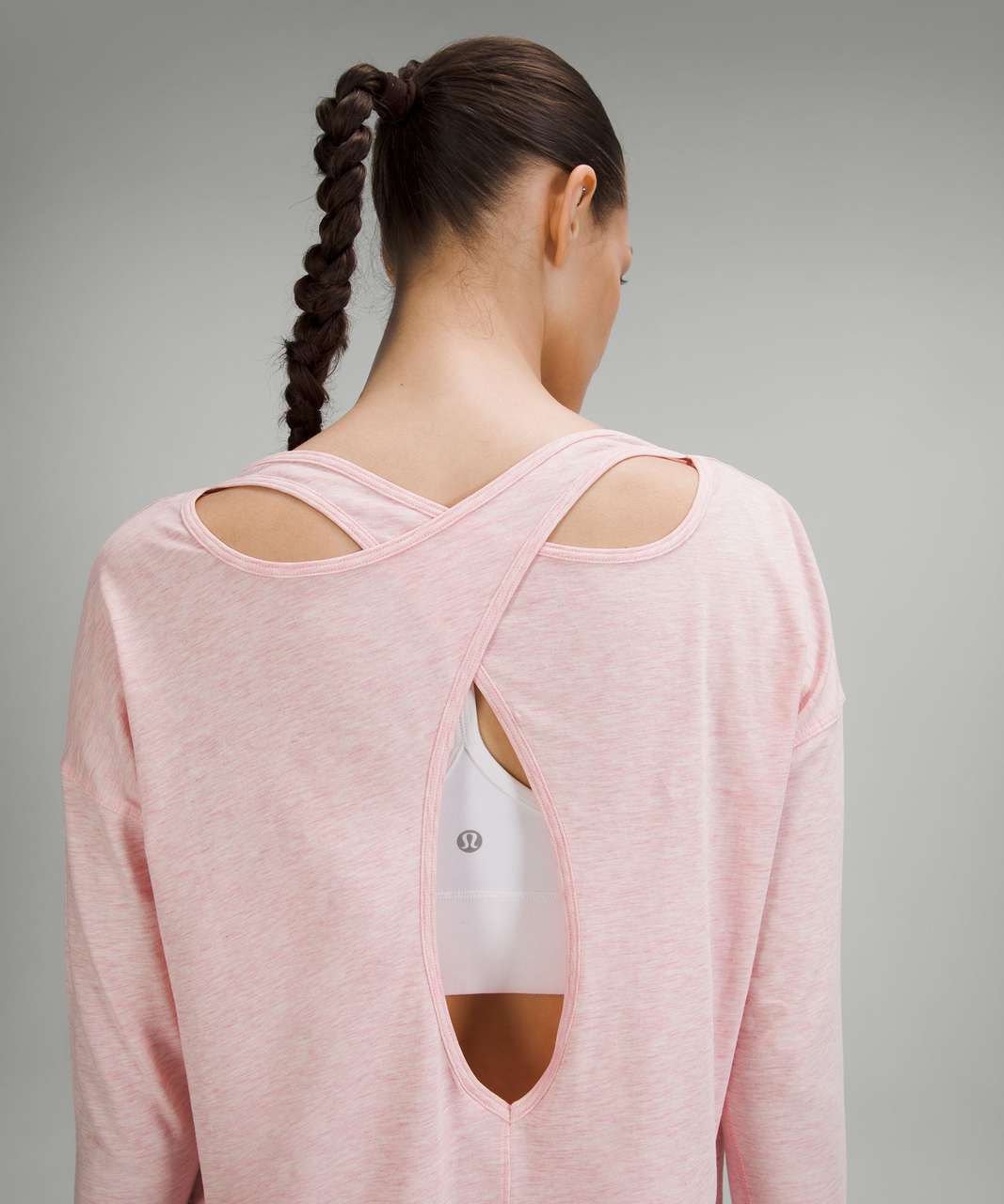 Lululemon Back Into It Long Sleeve Shirt - Heathered Pink Puff