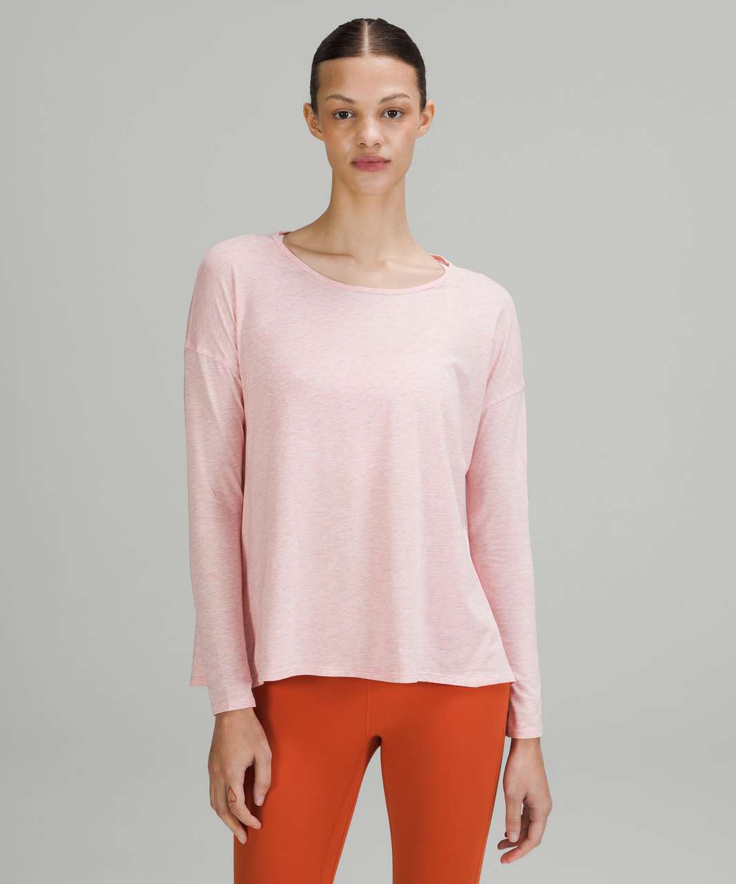 Lululemon Back Into It Long Sleeve Shirt - Heathered Pink Puff