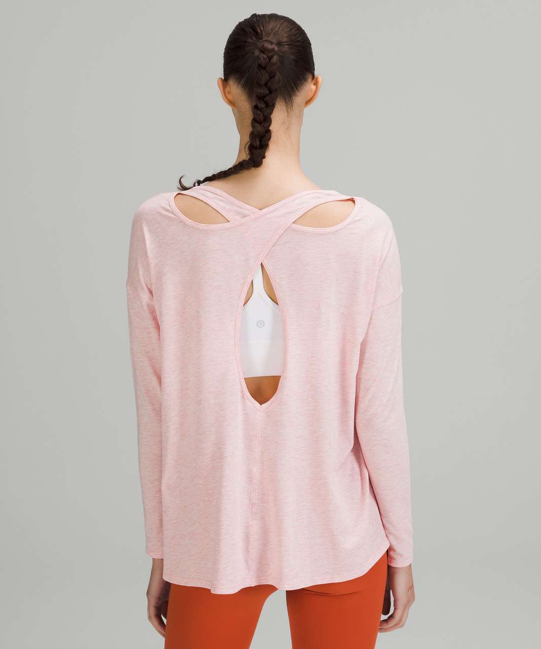 Lululemon Back Into It Long Sleeve Shirt - Heathered Pink Puff