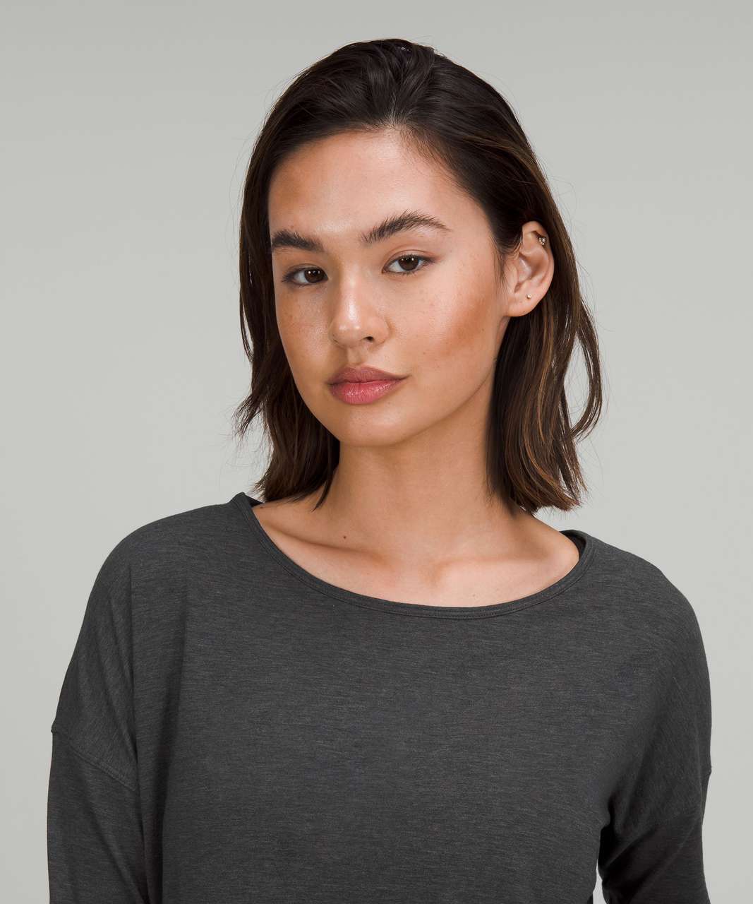 Lululemon Back Into It Long Sleeve Shirt - Heathered Black