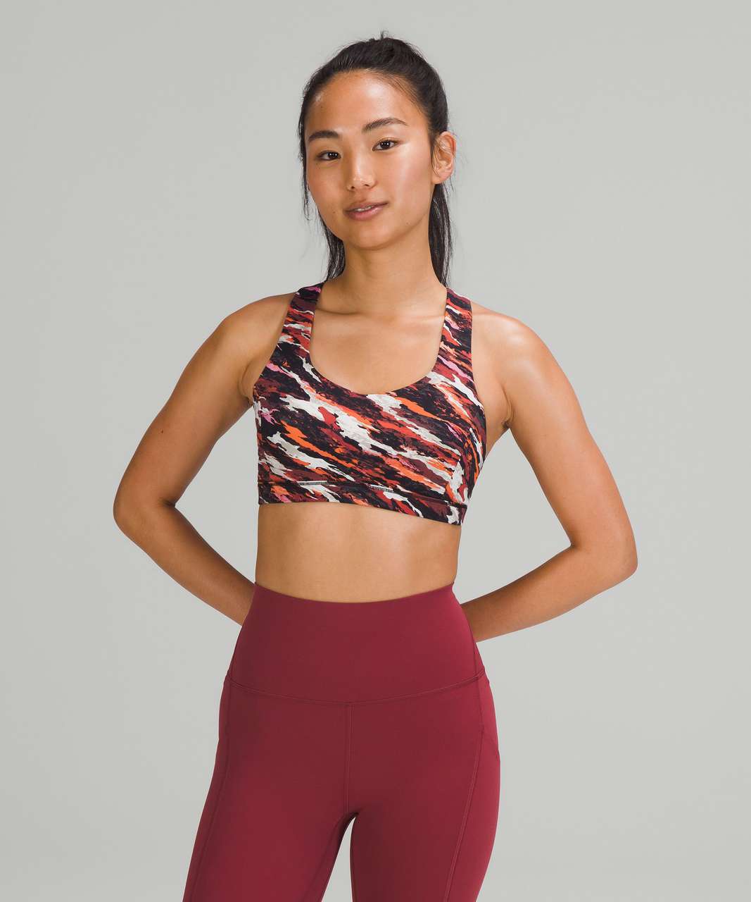 Lululemon Lunar New Year Free to Be Serene Bra *Light Support, C/D Cup -  Tiger Tide Smoky Red Multi - lulu fanatics