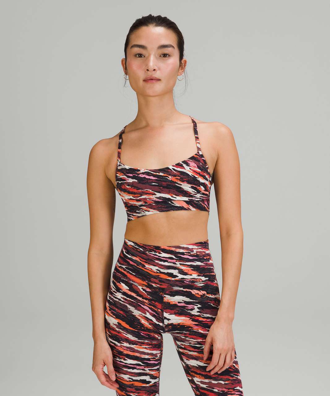 Lululemon Lunar New Year Flow Y Nulu Bra *Light Support, B/C Cup - Tiger Tide Smoky Red Multi