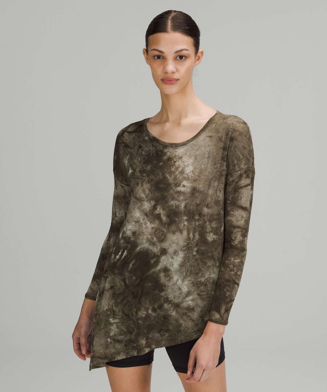 Lululemon To the Point Long Sleeve Shirt *Mist - Spray Dye White Light Sage Medium Olive